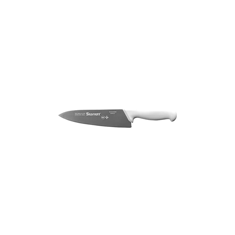 Professional Chefs Knife - BKW301-8 Wide Triangular 8" (200mm) Ultra Sharp Kitchen Knife With Long Lasting Blade - White Handle Stainless Steel