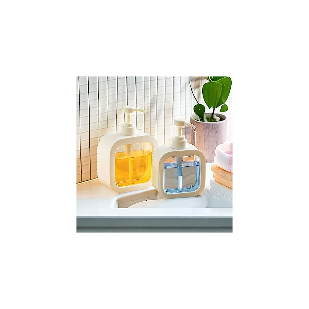 Soap Dispenser - 300/500ML Refillable Wash Hand Liquid, Dish Detergent, Shampoo Lotion Bottle with Pump Head and Label, Ideal for Kitchen & Bathroom