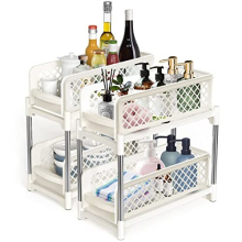 Under Sink Organizer, Cheweetty 2 Tier Bathroom Organizer Under Sink, Pull-Out Sliding Under Kitchen Cabinet Storage Rack, Multi-purpose Organizer