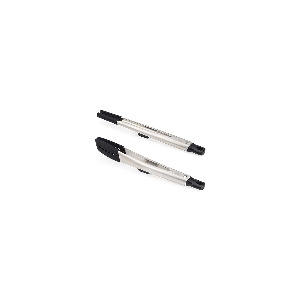 Elevate Fusion 2-piece Tong Set with Precision and Large tongs, BPA Free, Heat Resistant Non Stick Kitchen Utensil, Stainless Steel Handles
