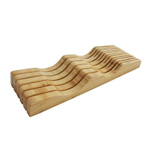 Large in-Drawer Knife Block: 11 Slot (Holds 10-15 Knives) Empty Wooden Knife Holder for Kitchen Drawers