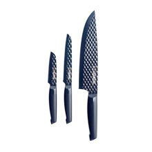 Blue Diamond Sharp Stone 3-Piece Knife Set - 20cm Chef, 13cm Serrated, 9cm Paring, Non-Stick Diamond Texture Blade, Anti-Rust, CC003615-001