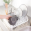Minky Dish Rack With Caddy, Easy Clean, Multi Position Utensil Caddy, White & Grey 3