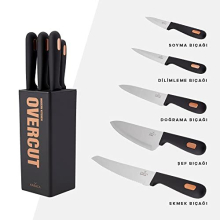 Overcut 6-Piece Knife Set, Steel, Kitchen Knife, Easy to Clean, Elegant Design, Sharp Knife Set, Practical and Durable, Professional Knife