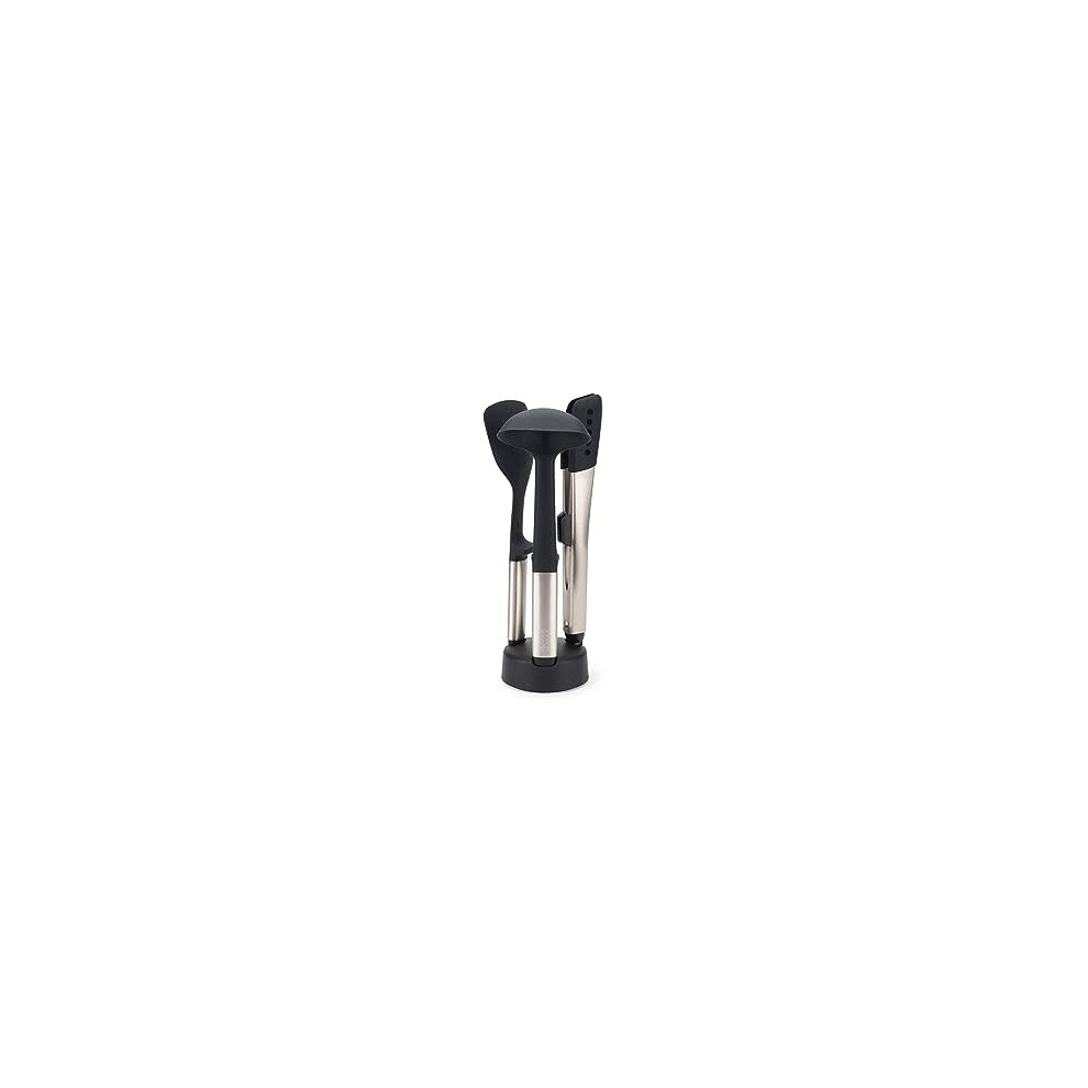 Elevate Fusion 3-Piece Silcone Kitchen Utensil Compact Stand, BPA Free, Heat Resistant, Non Stick Utensil Set, Weighted Stainless Steel Handles