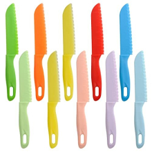 ONUPGO 10-Piece Kids Kitchen Knife Set - Safe Plastic Nylon Knives for Ages 4+, Model 12455