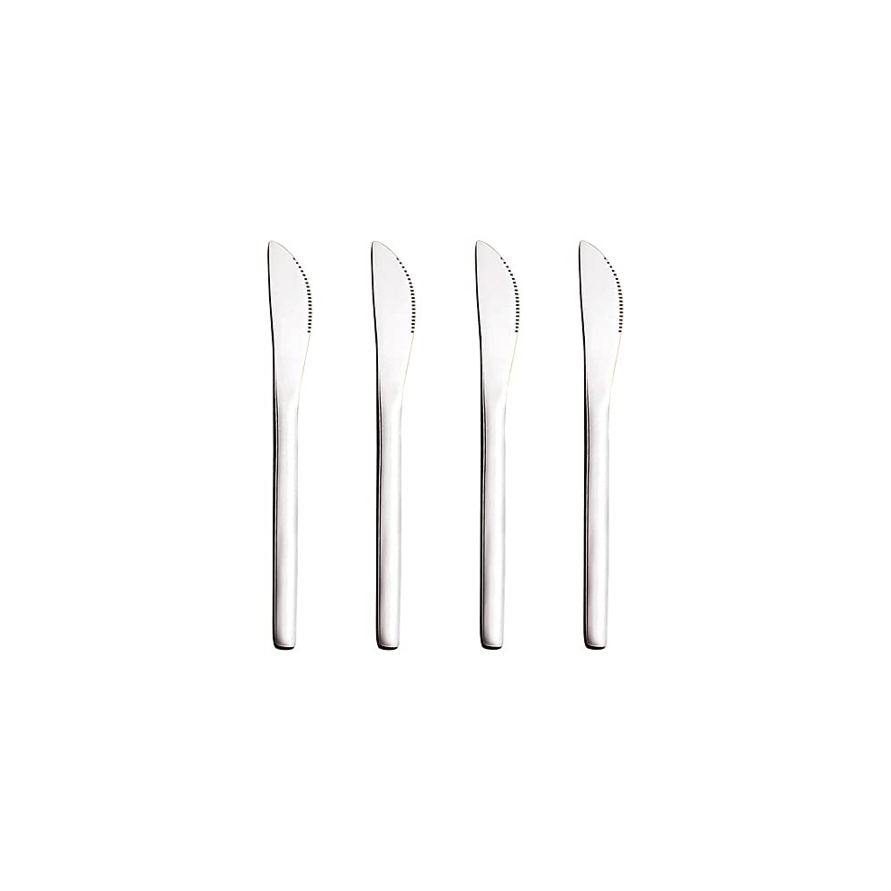 Vanra 5.5In 4-Piece Dessert Knives Set Stainless Steel Small Kids Dinner Knife Appetizer Fruit Snack Serving Knives Flatware Set