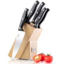 5 Piece Knife Set with Compact Wooden Knife Block - Premium Stainless Steel Kitchen Knife Sets from Taylors Eye Witness. Professional Chef Standard