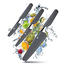 Taylors Eye Witness Shield 3pc Knife Gift Set: Safety-Rounded Tip, 9cm Paring, 12cm Utility, 17cm Santoku, Stainless Steel, Fibre Grip