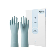 LANON 3 Pairs wahoo Skin-Friendly Dishwashing Cleaning Gloves, Reusable Unlined Kitchen Gloves, Non-Slip, Medium