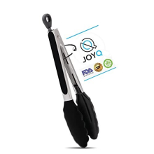 Kitchen Tongs - 12 Inch Kitchen Utensil Cooking Tongs with Padlock System - Easy Grip Food Grade Silicone Tongs for Meat, BBQ, Frying and Serving