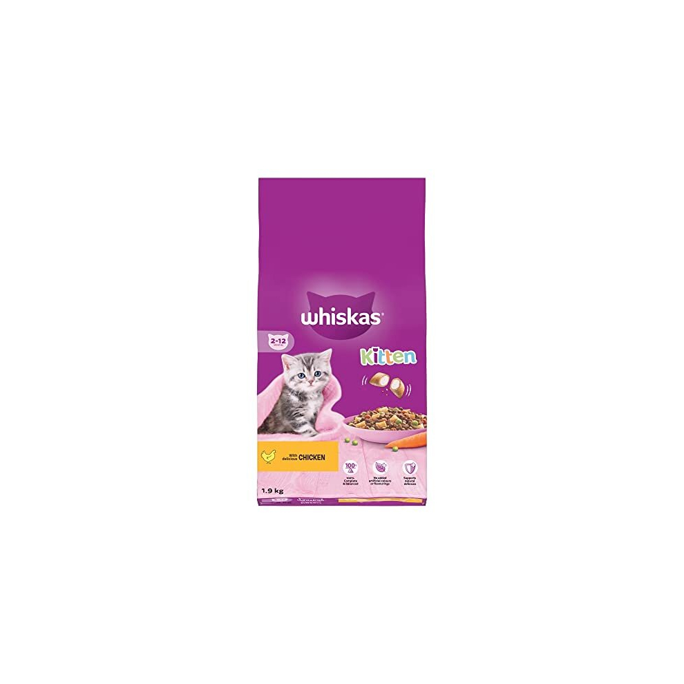 Whiskas Junior Chicken 1.9Kg Bag, Kitten Cat Dry Food