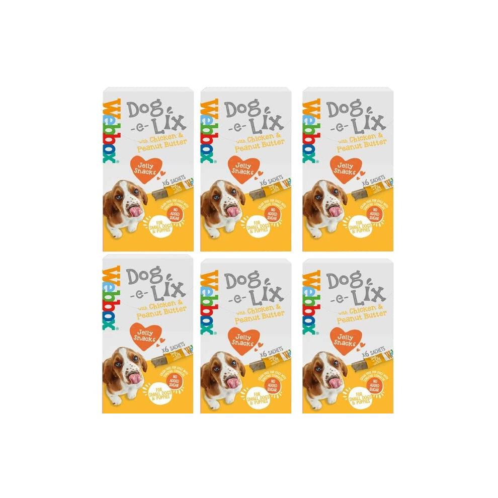 Webbox Dog-e-Lix Treats Variety Pack Chicken & Peanut Butter (36 Treat Sachets) Jelly Snacks For Dogs & Puppies