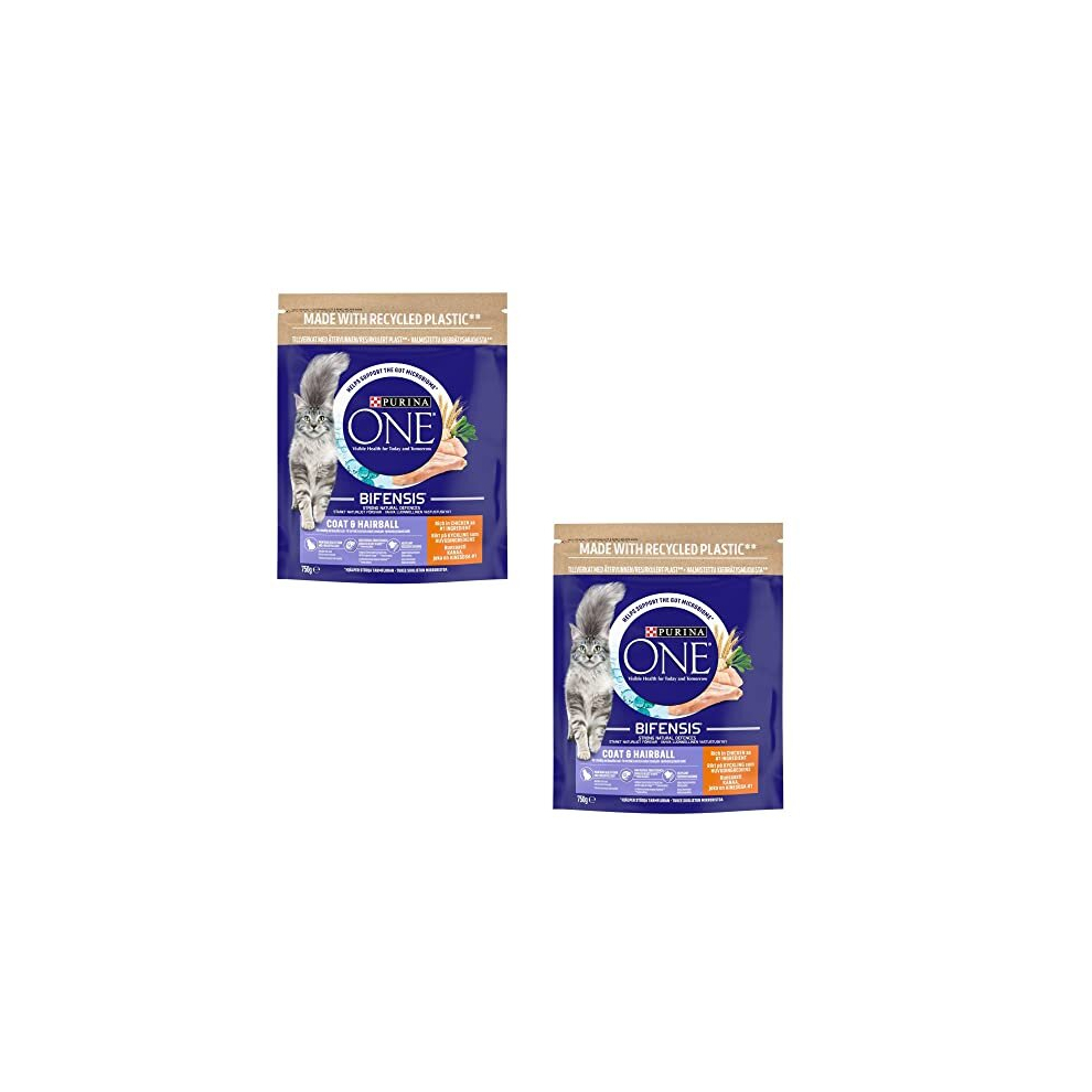 Purina Coat And Hairball Adult Dry Cat Food With Chicken 750G