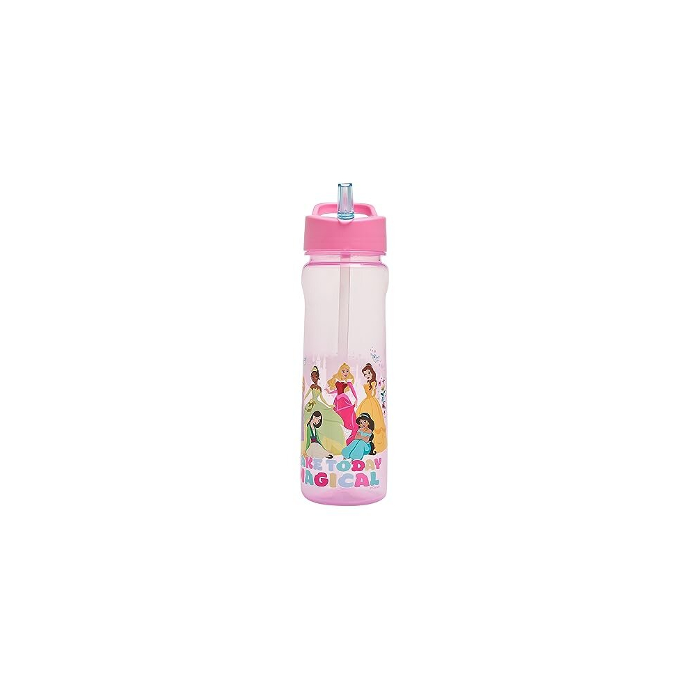 Princess Rainbow Water Bottle with Straw â Reusable Kids 600ml PP â Pink â Official Merchandise by Polar Gear â BPA Free & Recyclable Plastic