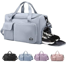 Unisex Gym Bag Duffle Bag with Shoes Compartment Hand Luggage Bag, Waterproof Lightweight Travel Bag, Holdall Bag Ideal for Gym, Swimming, Hospital,