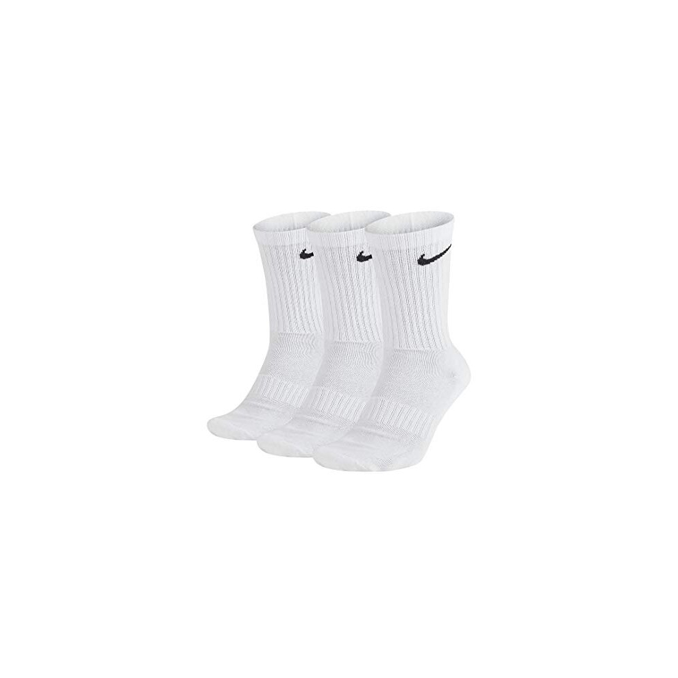 Everyday Cushioned Training Socks, Pack of 3, white / black, L