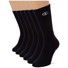 Unisex Core 6pp Crew Ankle Socks, Nero, 8-Jun UK