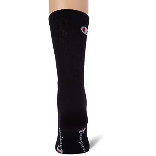 Champion Unisex Core 6pp Crew Ankle Socks, Nero, 8-Jun UK 1