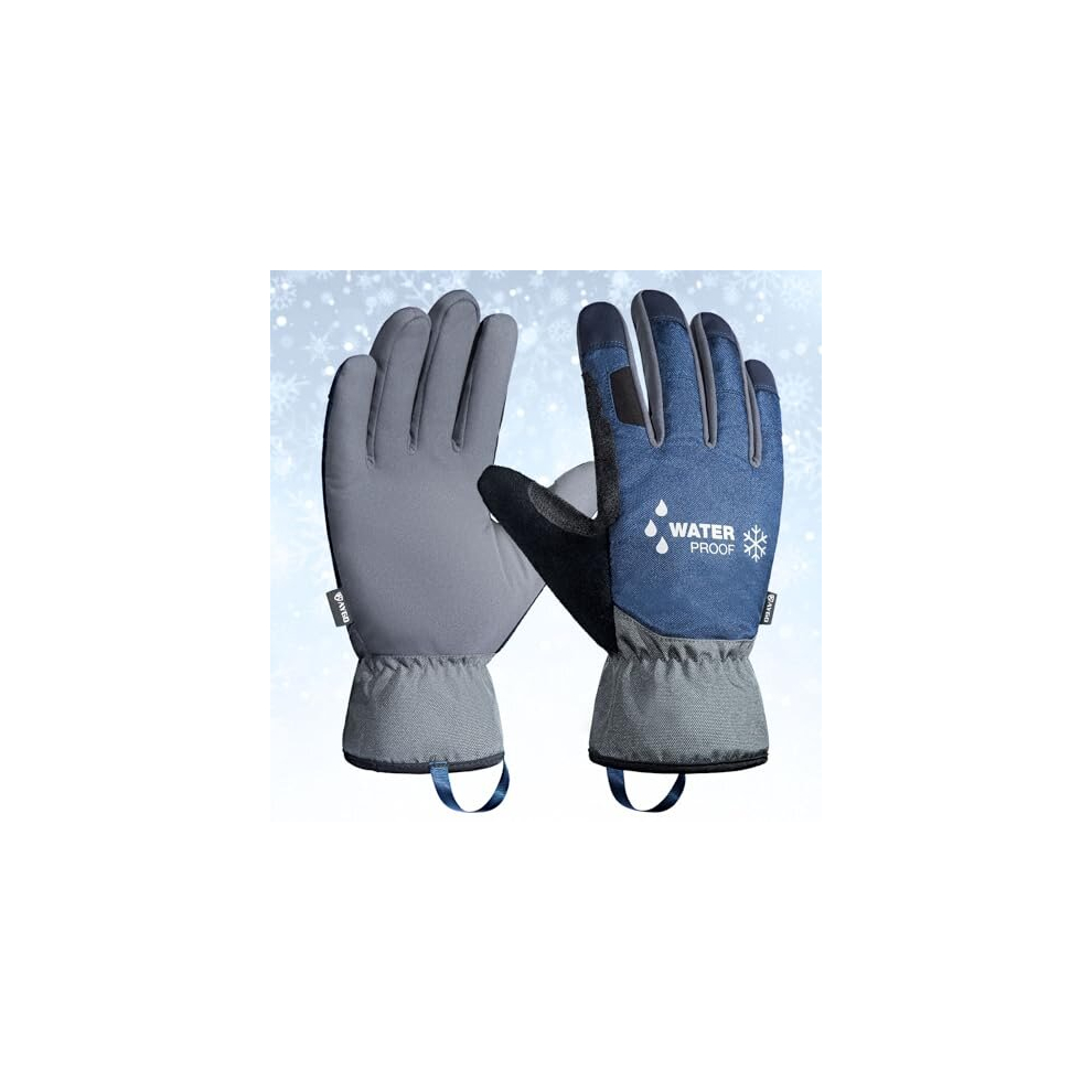 Waterproof Thermal Work Gloves for Men Women, Insulated Fleece Liner, Winter Warm Work Gloves for Cold Weather Snow Outdoor Activities Freezer Storage