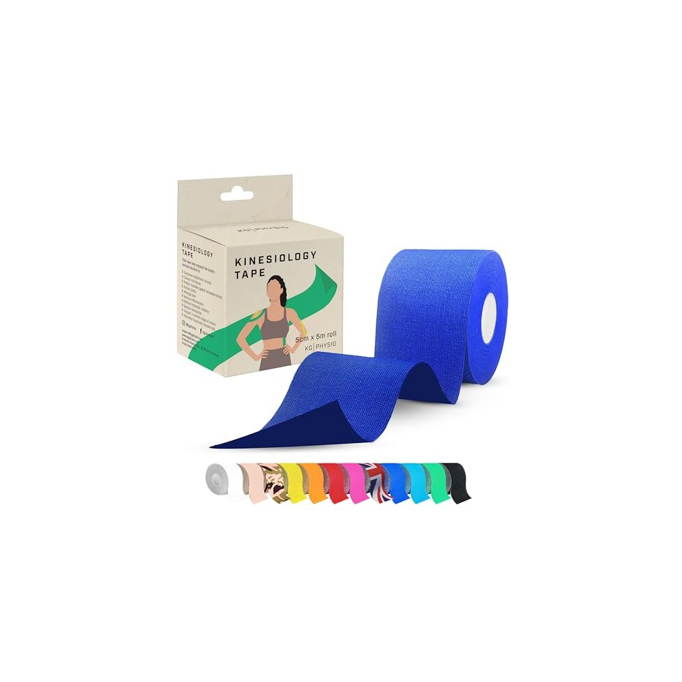 Kg Physio Kinesiology Tape 5M Roll - Kinesiology Tape For Joint And Muscle Support, Multipurpose Kt Tape, Body Tape, Physio Tape, Sports Tape, Trans Tape,