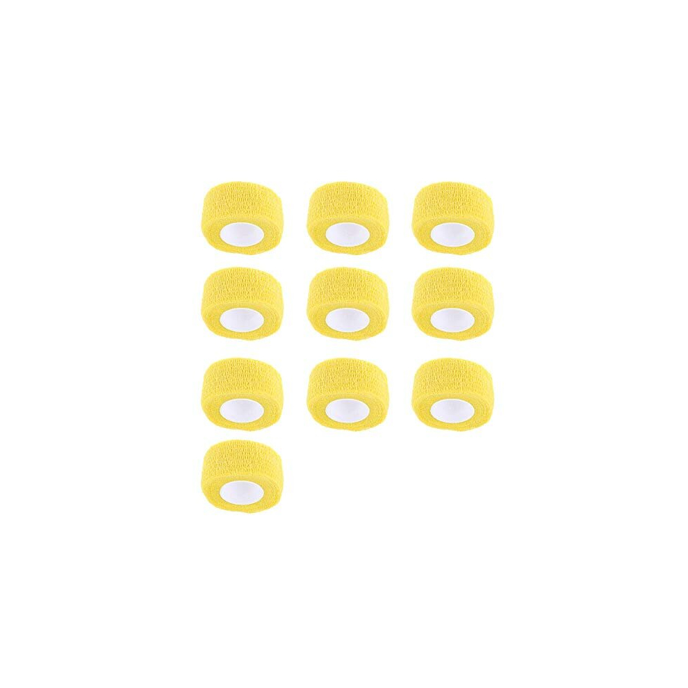Mintice Yellow 10 X Self Adhesive Cohesive Wrap Bandages Strong Elastic First Aid Tape Color For Wrist Ankle Sport 4.5Mx2.5cm