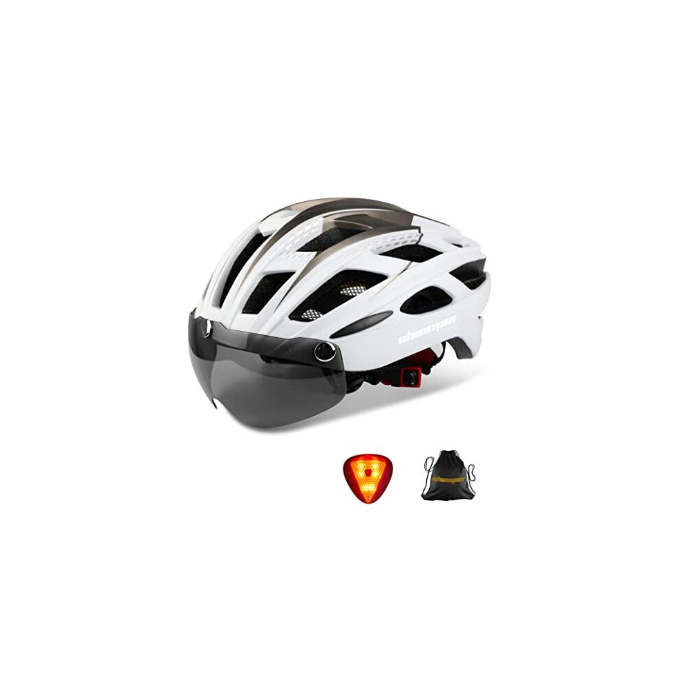 Bike Helmet/Cycle helmet with Safety LED Light,CE Certified Bicycle Helmet with Detachable Magnetic Visor Bike Helmet Adult Bike Helmet with