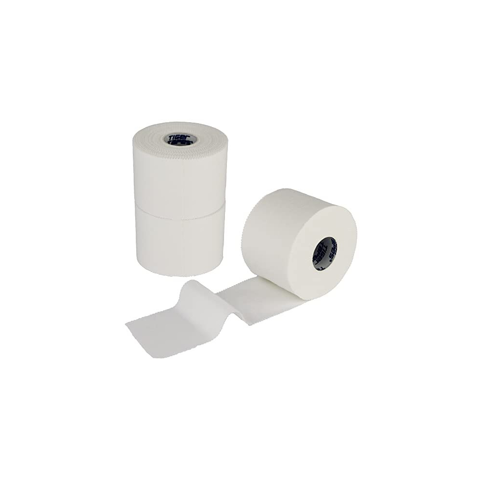 Tigertapes - Pack Of 3 Zinc Oxide Tape (5Cm X 13.7M)- Extra Long - Easy Tear, Strong Rigid Non-Stretch Strapping For Sports Injuries And Support, Hypoallergenic,