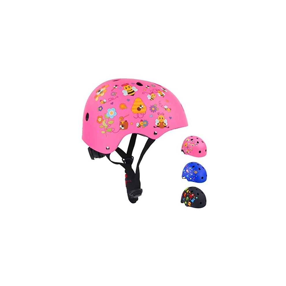 Kids Helmet - Adjustable Headband - For Bikes, Scooters, Skating, Hoverboarding - Suitable for Boys & Girls (Bee Garden, Small (50-54cm))