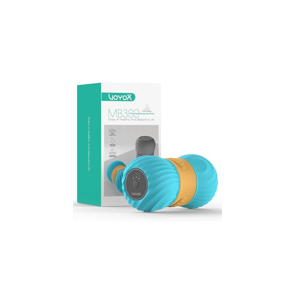 Voyor-Health Vibrating Peanut Massage Ball Roller For Tense Muscle, Electric Double Lacrosse Massage Ball With Deep Tissue Trigger Point Massage, Yoga Sports