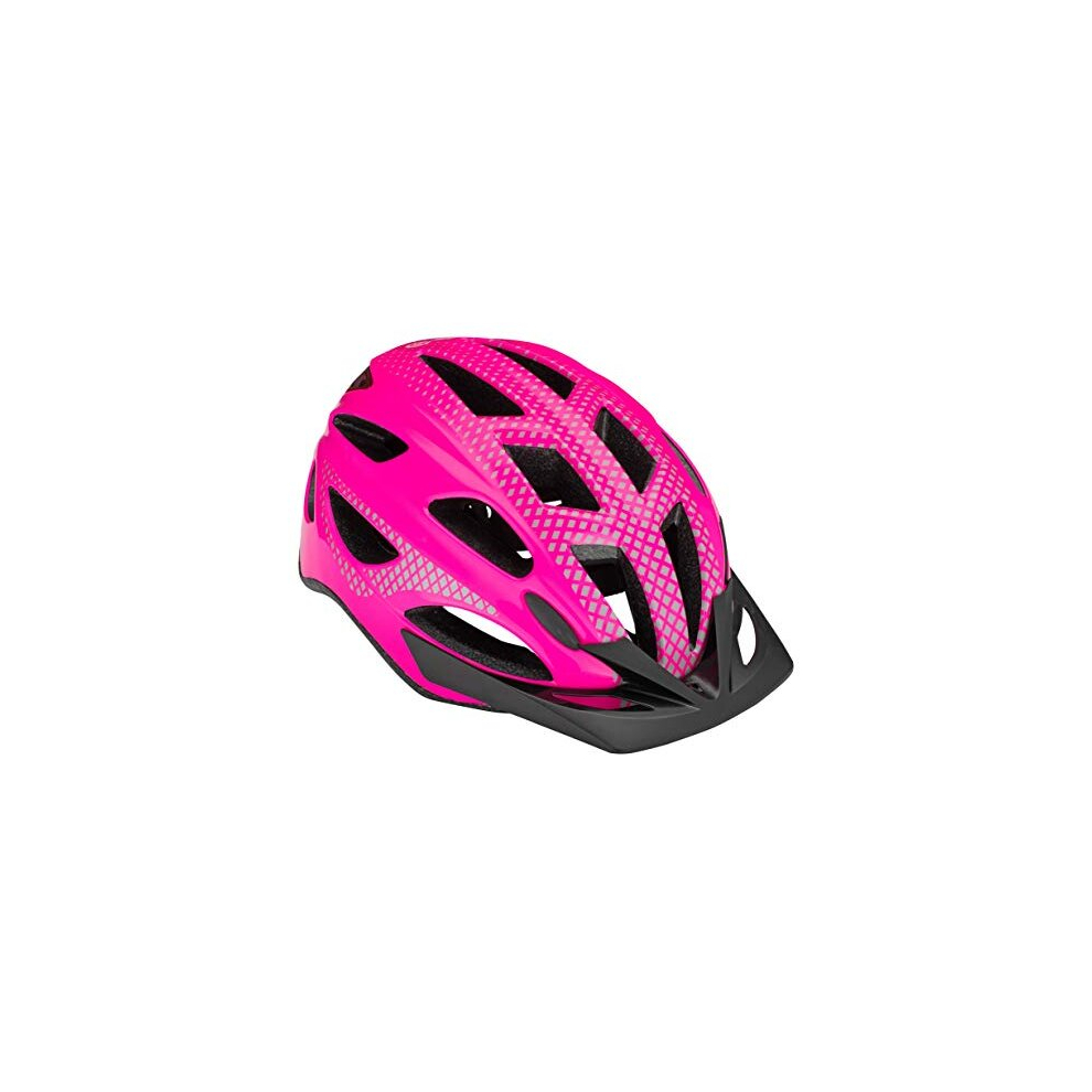 Beam LED Lighted Adult Bike Helmet, Reflective Design for Cycling Safety, Lightweight Mircoshell , Dial-Fit Adjustment, 58-62cm, Gloss Pink