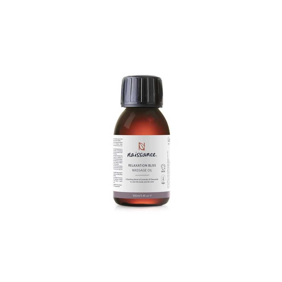 Naissance Lavender Relaxation Bliss Destressing Massage Oil - 100Ml - Grapeseed Oil Base With & Chamomile Massage Therapy For Muscle Relax