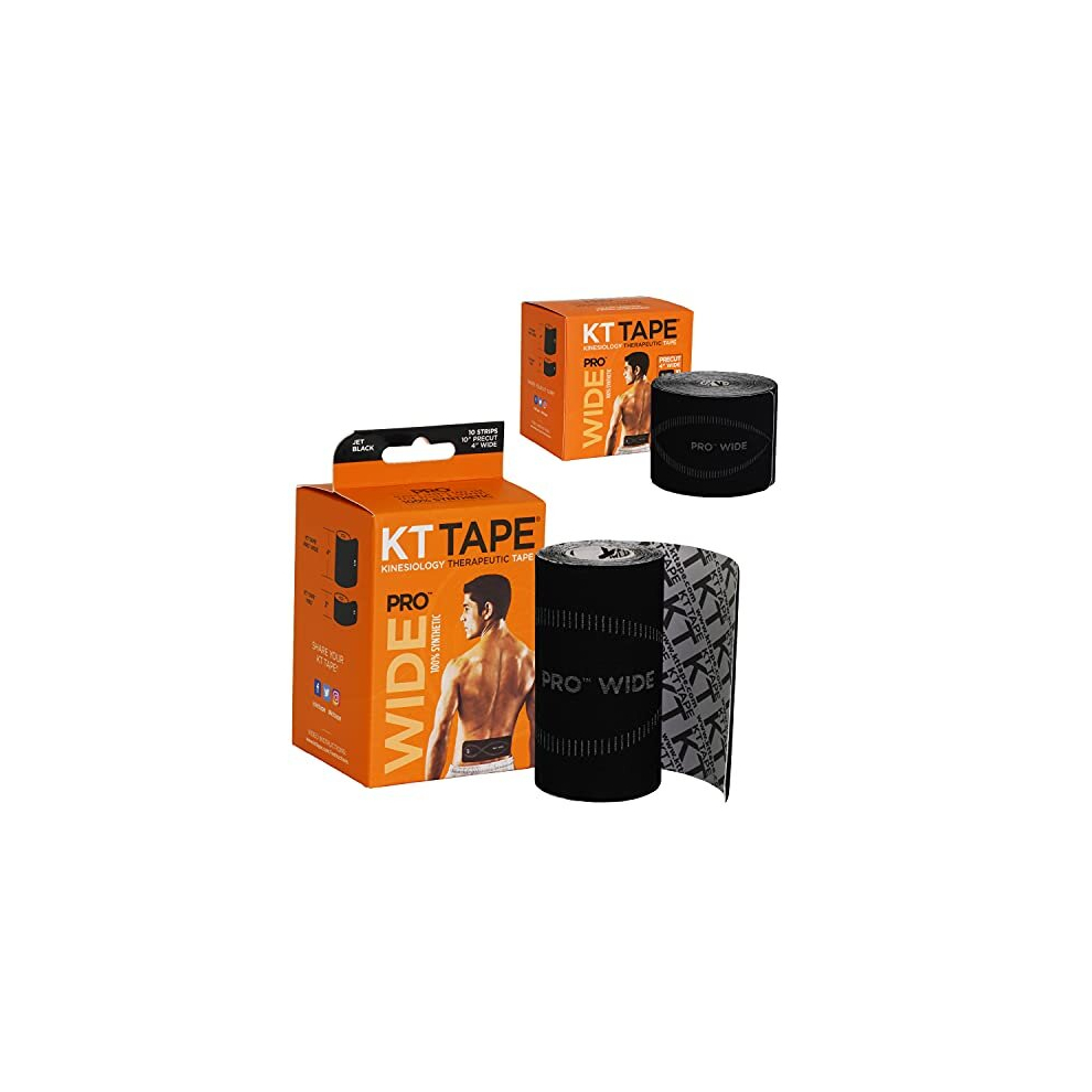 Kt Tape Black Mcdavid Pro Wide, Precut Strip(10 Each), 10 Inch (Pack Of 10)