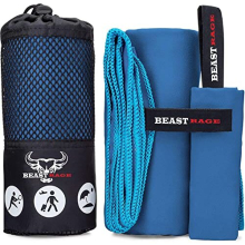 BEAST RAGE Microfibre Towel Gym Beach Towel Fast Drying Super Absorbent Lightweight Gym accessories for Men Women Swimming Hair Towel Travel Camping