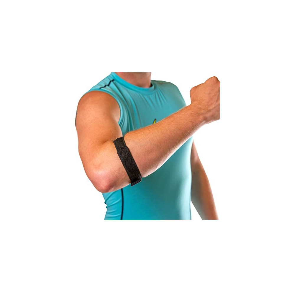 Braceability Epicondylitis Brace | Elbow Strap For Medial/Lateral Epicondyle Pain And Tendonitis Arm Compression Support Band For Men Or Women (One Size Fits Most)