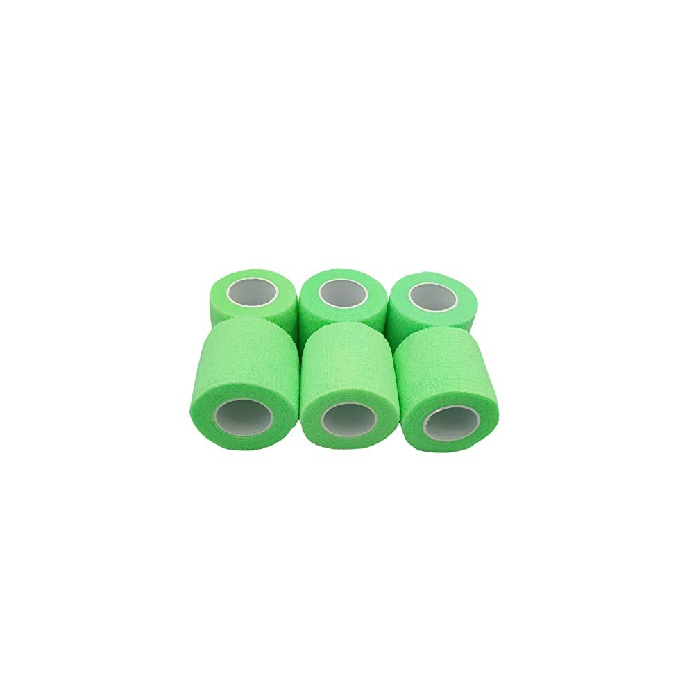 Pintomed Â 6 X Neon Green X 5Cm X 4.5M - Cohesive Bandage Stretched, Self-Adhesive Flexible Bandages, First Aid Sports Wrap Bandages Pack Individually For