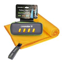 Microfiber Towel with Carry Case, Super Absorbent Travel Towel, Quick Dry Towel, Camping Towel, Great for Gym, Beach, Swimming, Backpacking and More