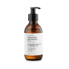 Massage Oil - Healing Ozonated Olive Oil & Comfrey Oil, Unscented, 200ml Glass Bottle, Oxygenating, Rejuvenating, Relaxing, Sport, Muscle Pain,