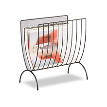 Mesh Newspaper Stand, Metal Newspaper Bin, Freestanding Rack, H x W x D 35 x 34 x 18 cm, Black