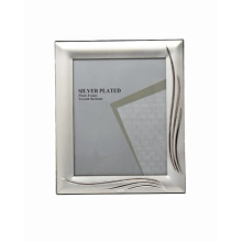 8x10-inch Satin Silver Plated Photo Frame Grass Blade Design Stands/Hangs both ways (Landscape or Portrait) Two-Tone - 328ASS30 (8x10-inch)