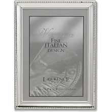 Lawrence 11645 Verona Collection 4-Inch x 5-Inch Metal Silver Picture Frame with Beads