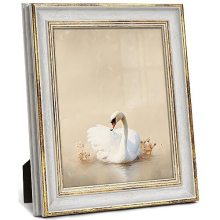 Vintage 8x10 Photo Frame in Off White and Gold Edge for Desk Picture Frame Gallery Home Wall Decor Gifts