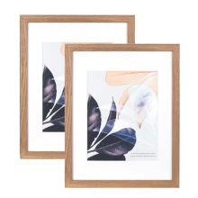 Brown Picture Frames 14x11 Inch 2 Pack, Wooden Picture Frame for Tabletop and Wall Mounting, Mount for Picture 8x10
