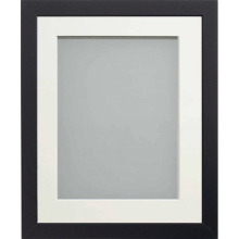 Allington Black Photo Frame with Off-White Mount, A4 for 9x6 inch, fitted with perspex