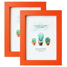 Frame for 5x7 inch Photo Orange Frame MDF Picture Frame 2 Pack for Tabletop and Wall