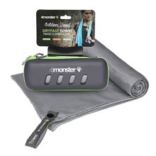 Microfiber Towel with Carry Case, Super Absorbent Travel Towel, Quick Dry Towel, Camping Towel, Great for Gym, Beach, Swimming, Backpacking and More