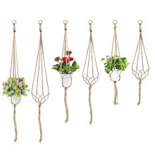 6 Pack 3 Sizes Macrame Hanging Planter Holder Plant Hanger Kit, Hanging Planter Basket Rope Holder for Indoor Outdoor Decorations Beautiful Hanging
