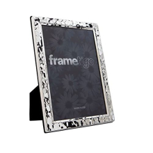 Silver Plated Narrow Hammered Photo Frame - Fits Photo Size 5"x7" (13x18cm)