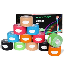 12 Rolls Kinesiology Tape Pre Cut - Muscle Tape 5cm x 5m for Knee Shoulder and Elbow, Elastic Therapeutic Sports Tapes for Muscle Support and Injury