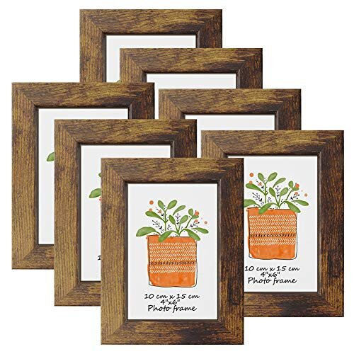 6x4 Photo Frames Rustic Picture Frame Fits 4 by 6 Inch Prints Wall Tabletop Display, 7 Pack